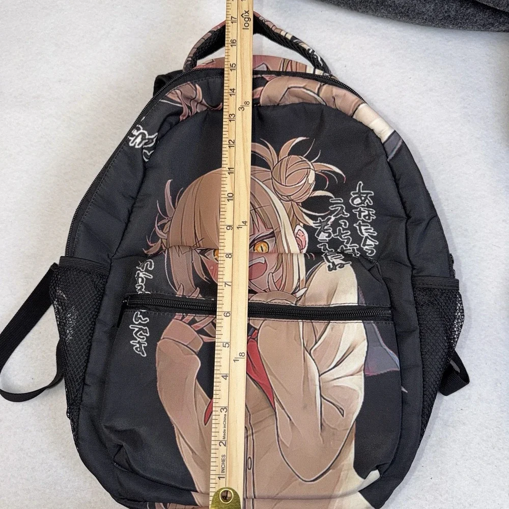 Anime Girl Backpack Black Mini School Bag Himiko Toga Style Japanese Manga Print